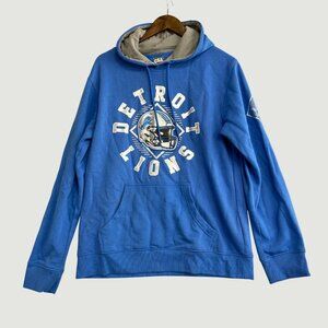 Detroit Lions Blue Hoodie Men's M CSA Cotton/Polyester Blend N0341